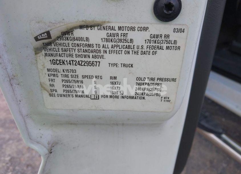 Photo 9 of 2004 Chevrolet Silverado 1500 Z71 (VIN 1GCEK14T24Z295677)