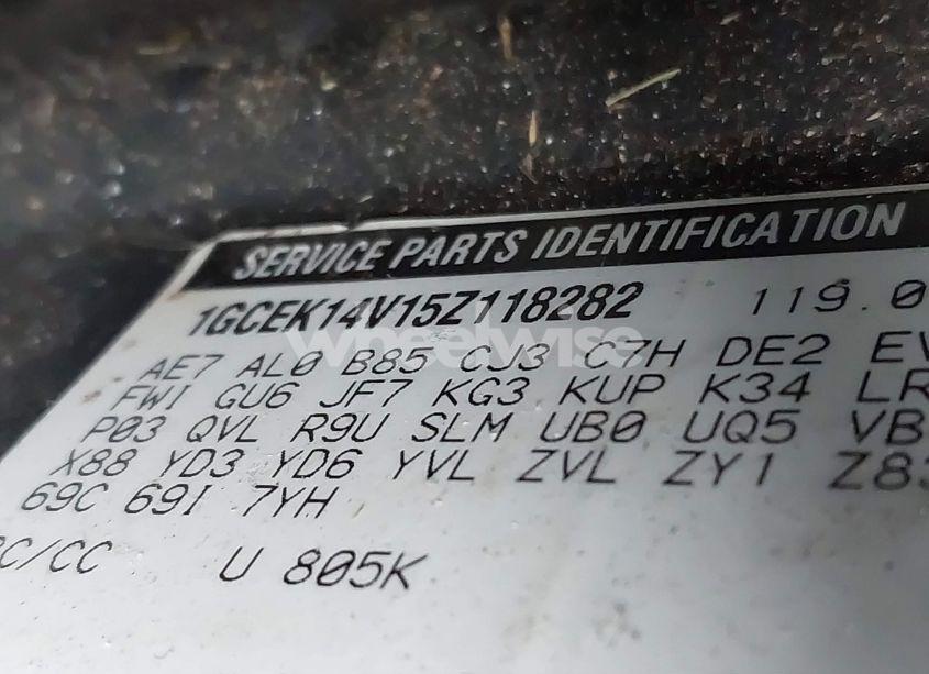 Photo 9 of 2005 Chevrolet Silverado 1500 (VIN 1GCEK14V15Z118282)