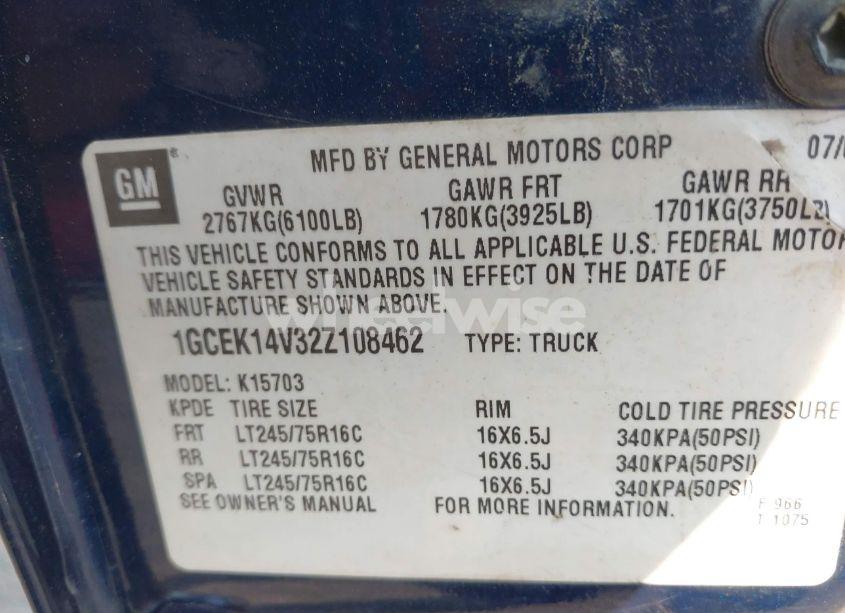 Photo 9 of 2002 Chevrolet Silverado 1500 (VIN 1GCEK14V32Z108462)