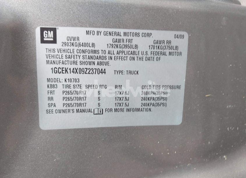 Photo 9 of 2009 Chevrolet Silverado 1500 WORK TRUCK (VIN 1GCEK14X09Z237044)