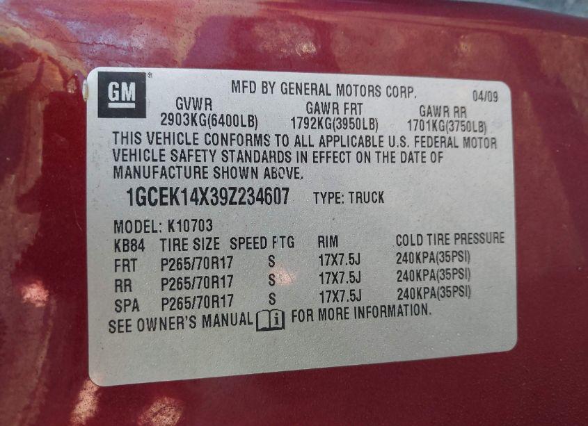 Photo 9 of 2009 Chevrolet Silverado 1500 WORK TRUCK (VIN 1GCEK14X39Z234607)