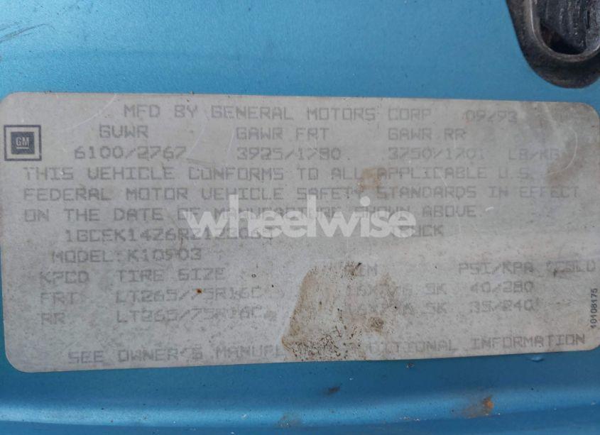 Photo 9 of 1994 Chevrolet Gmt-400 K1500 (VIN 1GCEK14Z6RZ123065)