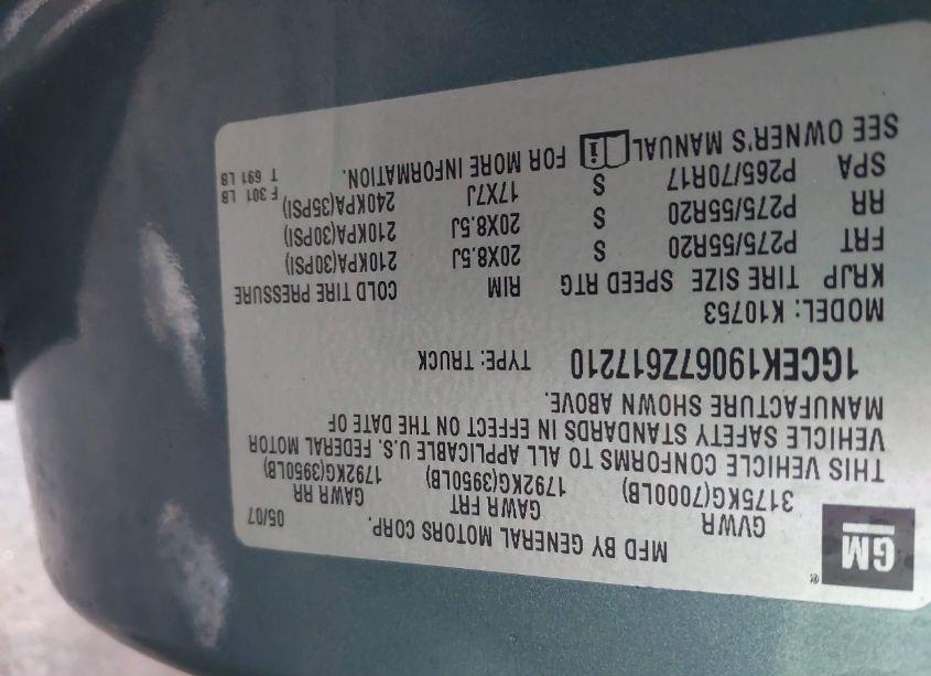 Photo 9 of 2007 Chevrolet Silverado 1500 LTZ (VIN 1GCEK19067Z617210)