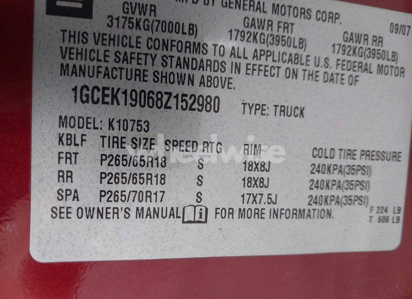 Photo 9 of 2008 Chevrolet Silverado 1500 LT1 (VIN 1GCEK19068Z152980)