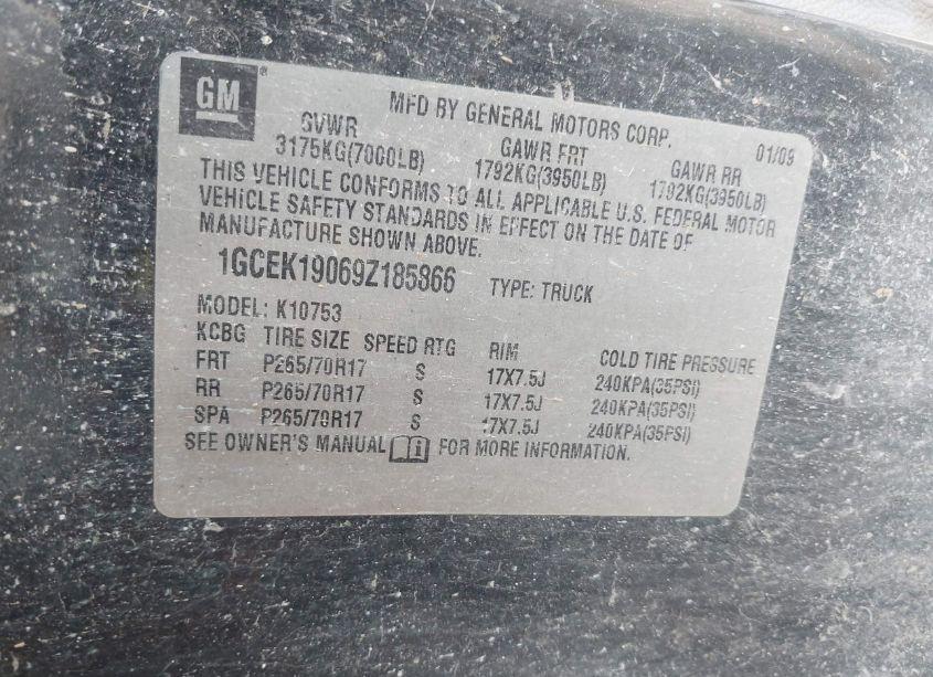 Photo 9 of 2009 Chevrolet Silverado 1500 WORK TRUCK (VIN 1GCEK19069Z185866)