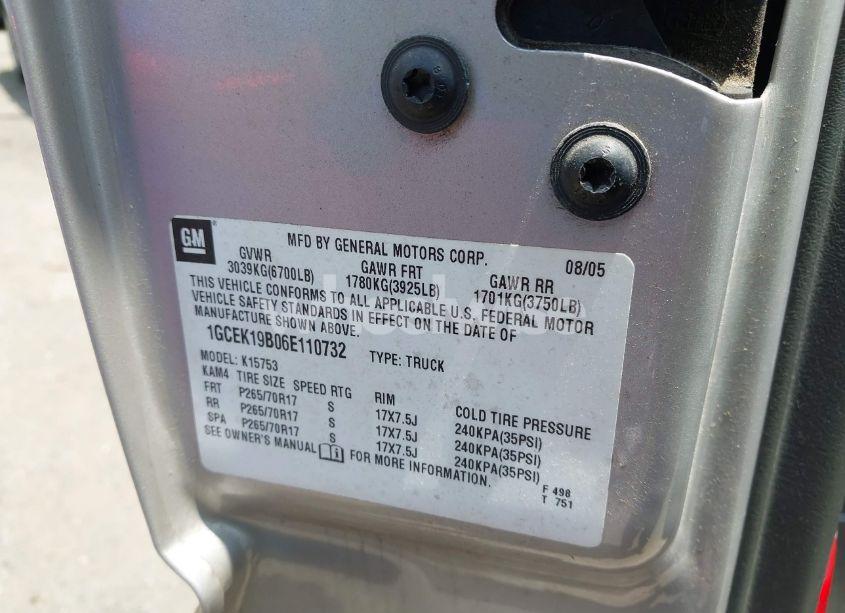 Photo 9 of 2006 Chevrolet Silverado 1500 LT1 (VIN 1GCEK19B06E110732)