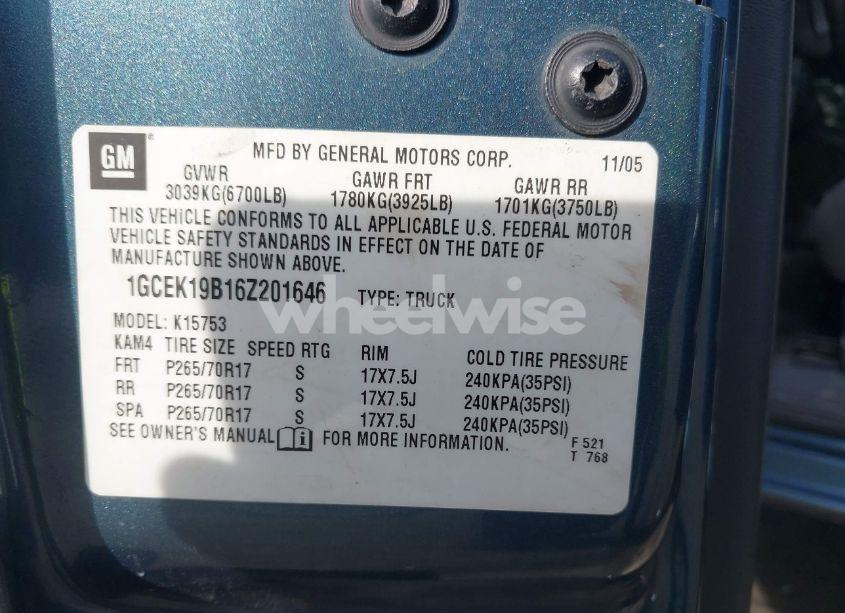 Photo 9 of 2006 Chevrolet Silverado 1500 LT1 (VIN 1GCEK19B16Z201646)