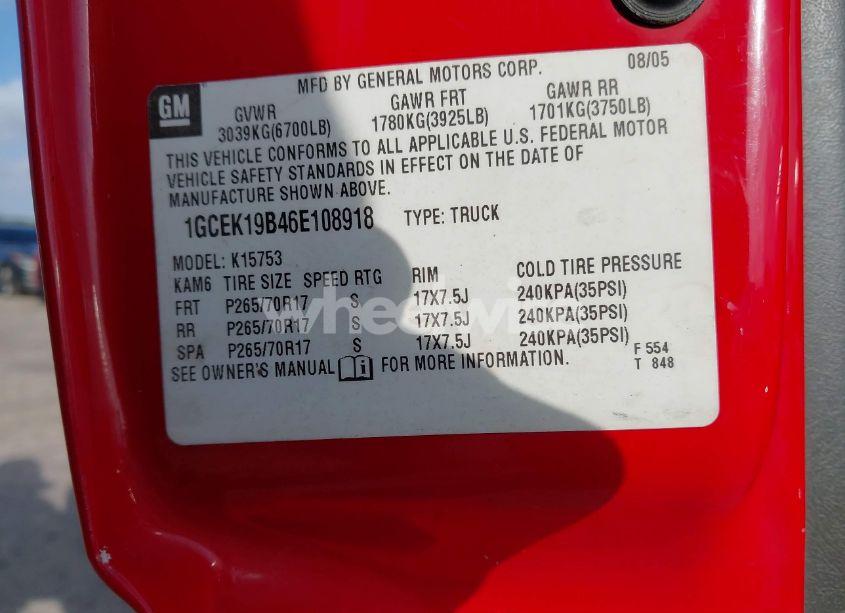 Photo 9 of 2006 Chevrolet Silverado 1500 LT2 (VIN 1GCEK19B46E108918)