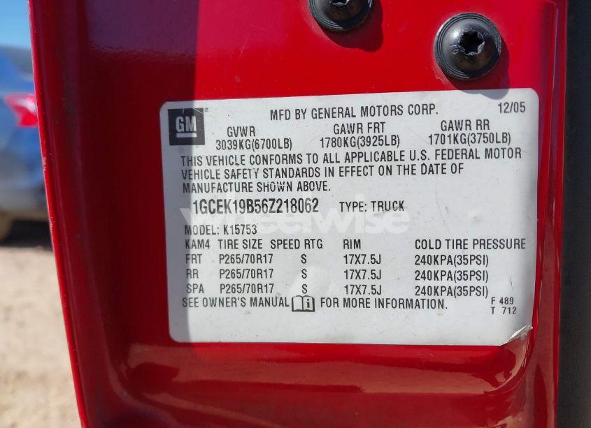 Photo 9 of 2006 Chevrolet Silverado 1500 LT1 (VIN 1GCEK19B56Z218062)