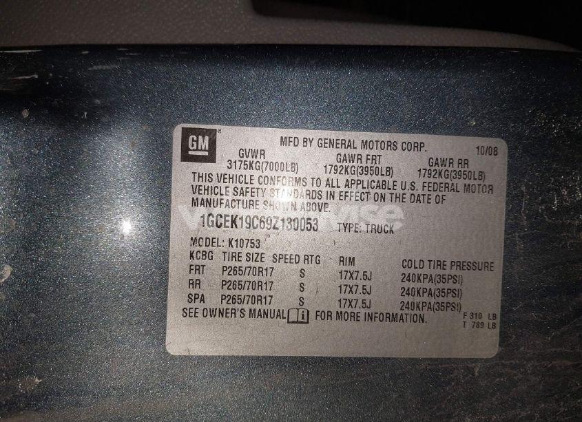 Photo 9 of 2009 Chevrolet Silverado 1500 WORK TRUCK (VIN 1GCEK19C69Z130053)
