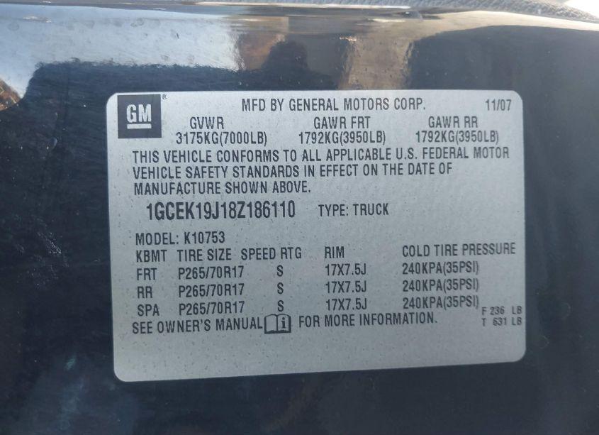 Photo 9 of 2008 Chevrolet Silverado 1500 LT1 (VIN 1GCEK19J18Z186110)