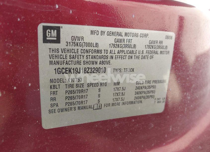 Photo 9 of 2008 Chevrolet Silverado 1500 LT1 (VIN 1GCEK19J18Z329010)