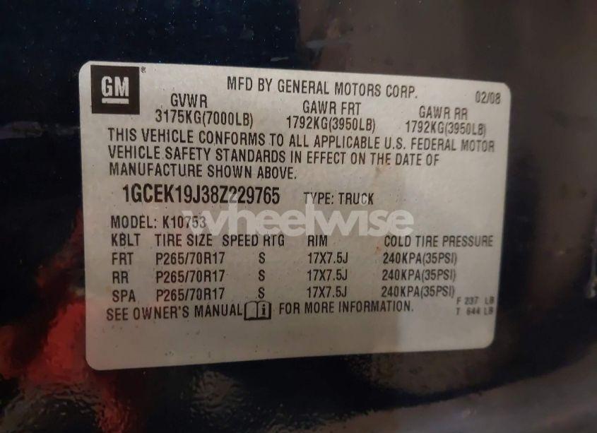 Photo 9 of 2008 Chevrolet Silverado 1500 LT1 (VIN 1GCEK19J38Z229765)