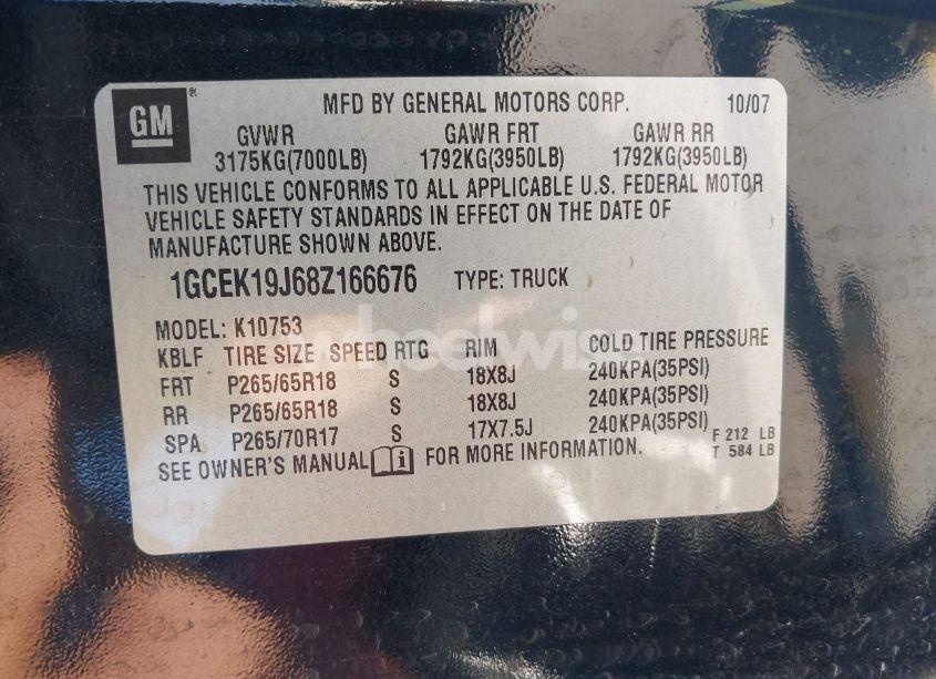 Photo 9 of 2008 Chevrolet Silverado 1500 LT1 (VIN 1GCEK19J68Z166676)