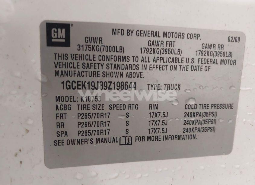 Photo 9 of 2009 Chevrolet Silverado 1500 WORK TRUCK (VIN 1GCEK19J89Z198644)