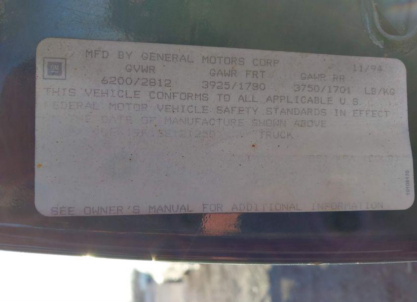 Photo 9 of 1995 Chevrolet Gmt-400 K1500 (VIN 1GCEK19K1SE121250)