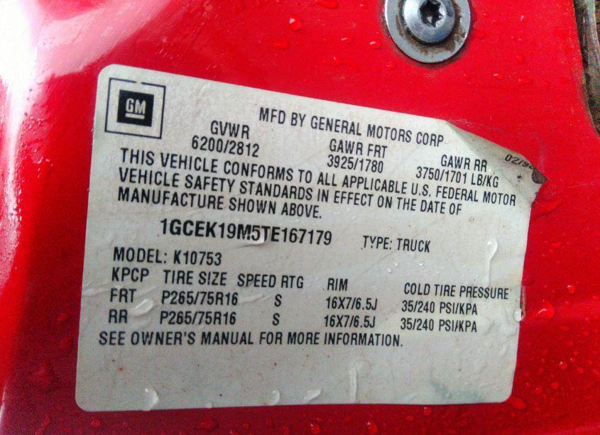 Photo 9 of 1996 Chevrolet Gmt-400 K1500 (VIN 1GCEK19M5TE167179)