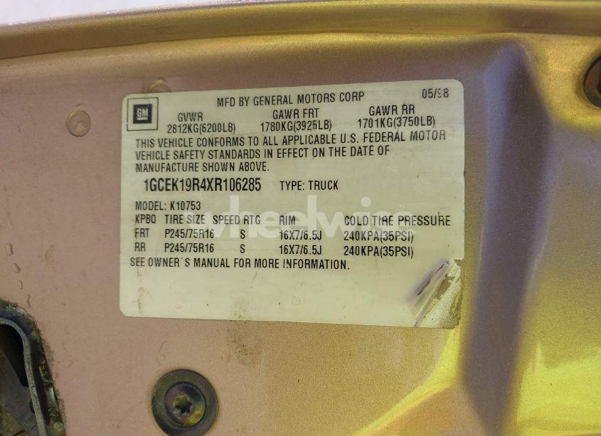 Photo 9 of 1999 Chevrolet K1500 LS (VIN 1GCEK19R4XR106285)