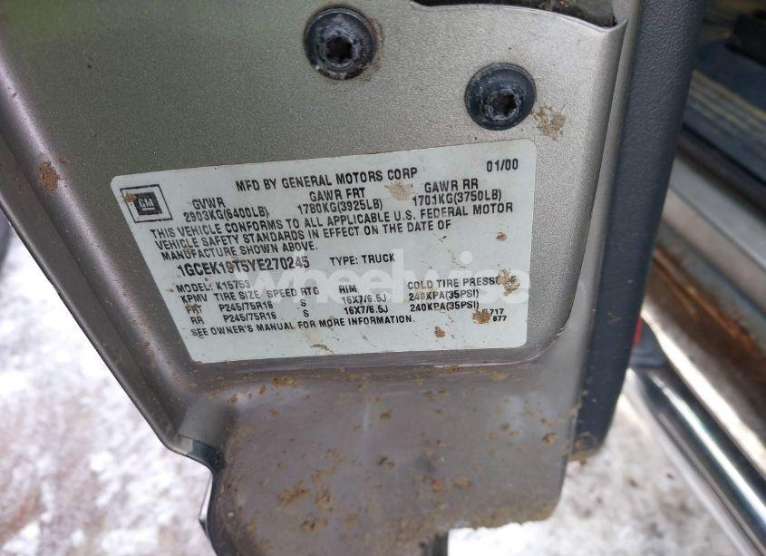 Photo 9 of 2000 Chevrolet Silverado 1500 LS (VIN 1GCEK19T5YE270245)