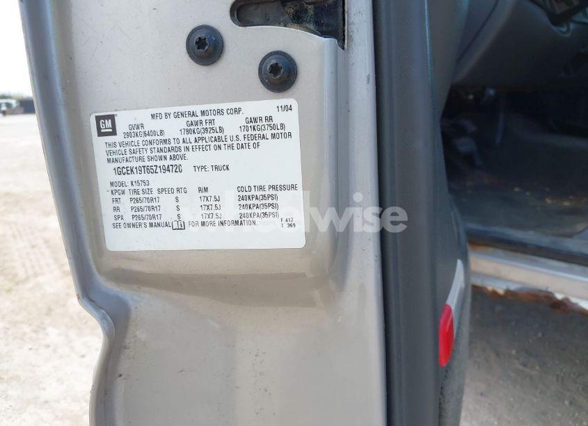 Photo 9 of 2005 Chevrolet Silverado 1500 LS (VIN 1GCEK19T65Z194720)