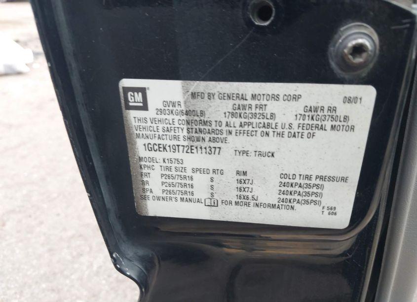 Photo 9 of 2002 Chevrolet Silverado 1500 LS (VIN 1GCEK19T72E111377)