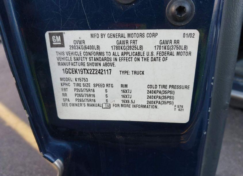 Photo 9 of 2002 Chevrolet Silverado 1500 LS (VIN 1GCEK19TX2Z242117)