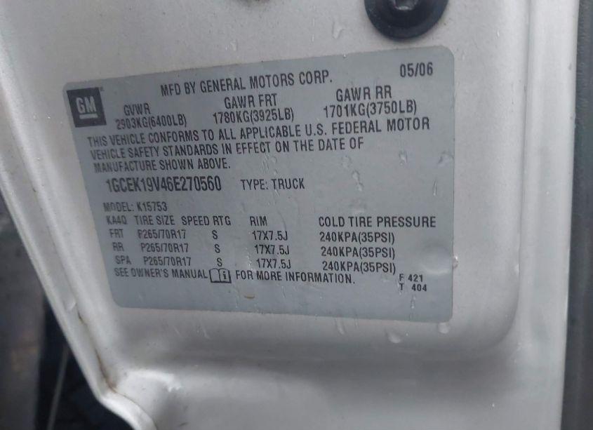 Photo 9 of 2006 Chevrolet Silverado 1500 LT1 (VIN 1GCEK19V46E270560)