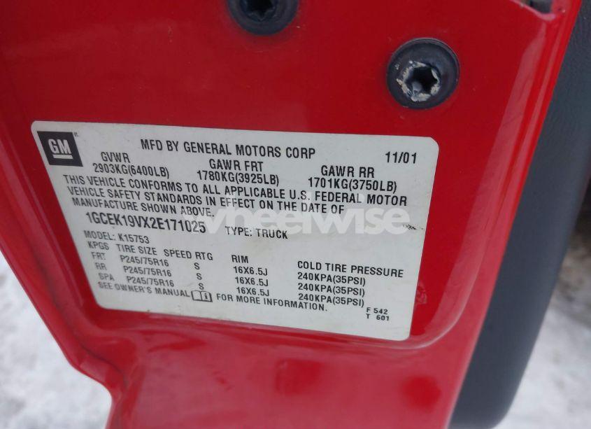 Photo 9 of 2002 Chevrolet Silverado 1500 (VIN 1GCEK19VX2E171025)