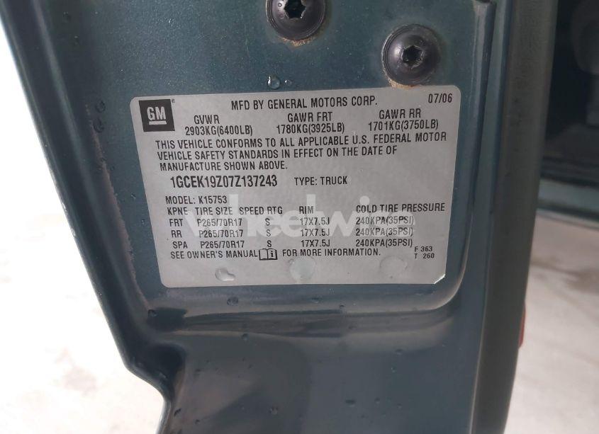 Photo 9 of 2007 Chevrolet Silverado 1500 CLASSIC LT1 (VIN 1GCEK19Z07Z137243)
