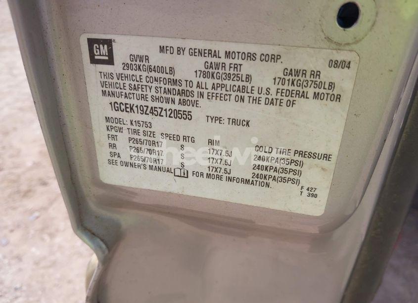 Photo 9 of 2005 Chevrolet Silverado 1500 LS (VIN 1GCEK19Z45Z120555)