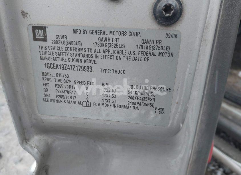 Photo 9 of 2007 Chevrolet Silverado 1500 CLASSIC LT2 (VIN 1GCEK19Z47Z179933)
