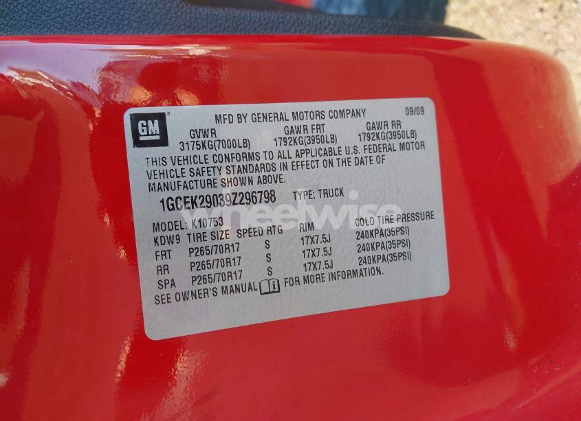 Photo 9 of 2009 Chevrolet Silverado 1500 LT (VIN 1GCEK29039Z296798)