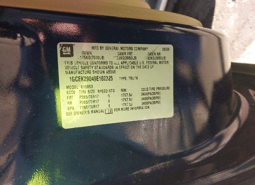 Photo 9 of 2009 Chevrolet Silverado 1500 LT (VIN 1GCEK29049E162325)