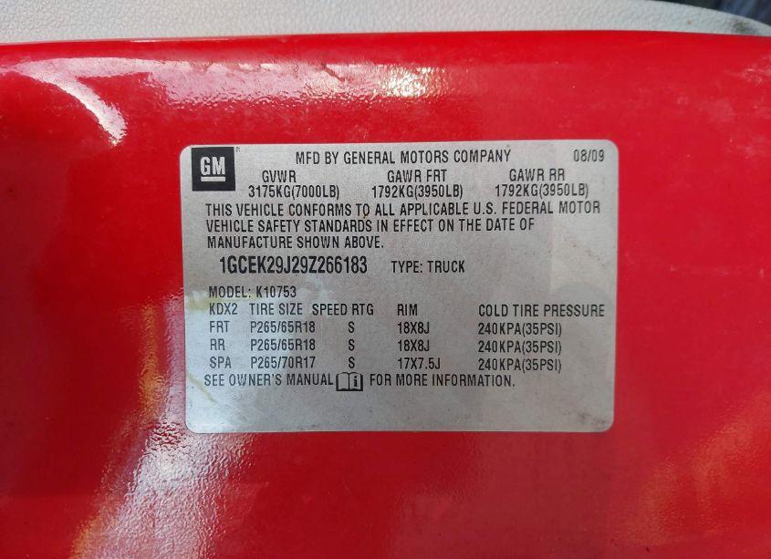 Photo 9 of 2009 Chevrolet Silverado 1500 LT (VIN 1GCEK29J29Z266183)
