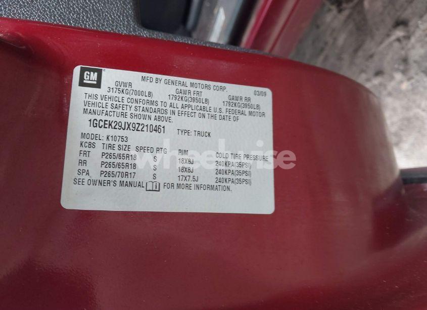 Photo 9 of 2009 Chevrolet Silverado 1500 LT (VIN 1GCEK29JX9Z210461)