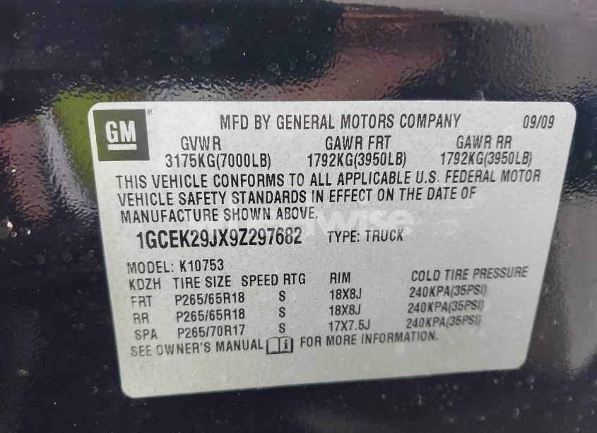 Photo 9 of 2009 Chevrolet Silverado 1500 LT (VIN 1GCEK29JX9Z297682)