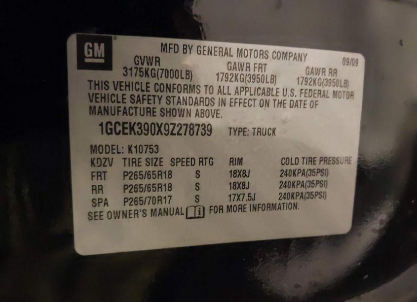 Photo 9 of 2009 Chevrolet Silverado 1500 LTZ (VIN 1GCEK390X9Z278739)