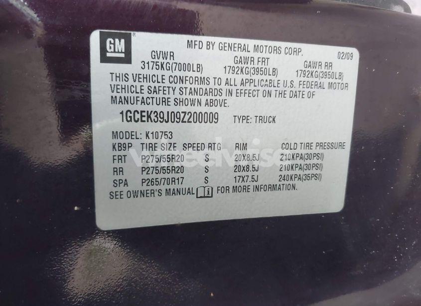 Photo 9 of 2009 Chevrolet Silverado 1500 LTZ (VIN 1GCEK39J09Z200009)