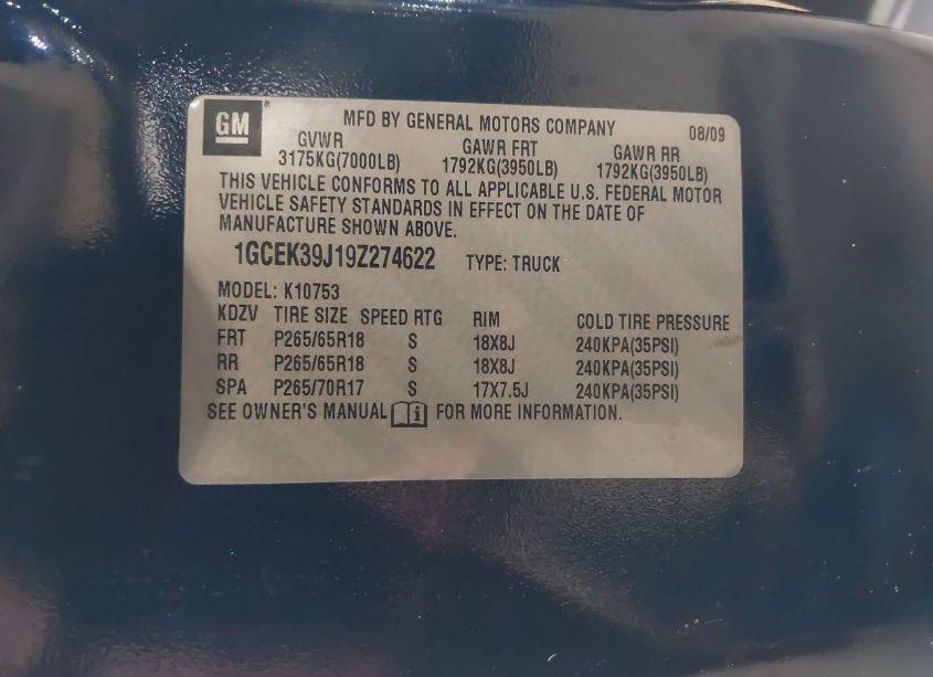 Photo 9 of 2009 Chevrolet Silverado 1500 LTZ (VIN 1GCEK39J19Z274622)