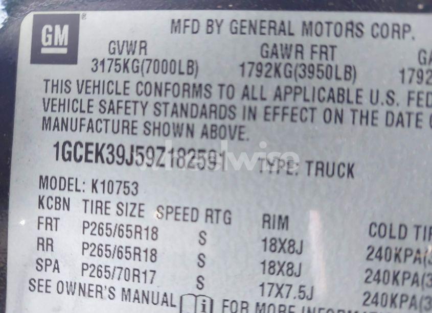 Photo 9 of 2009 Chevrolet Silverado 1500 LTZ (VIN 1GCEK39J59Z182591)
