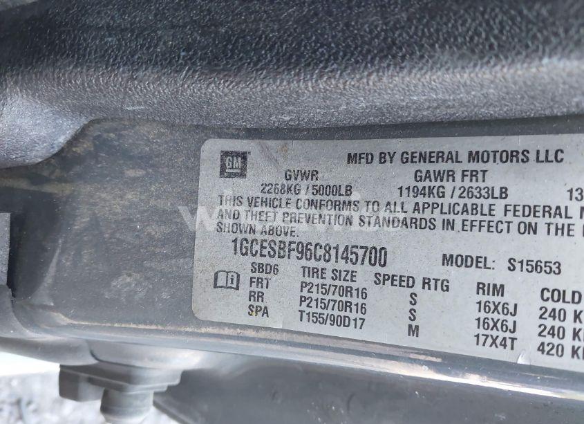 Photo 9 of 2012 Chevrolet Colorado WORK TRUCK (VIN 1GCESBF96C8145700)