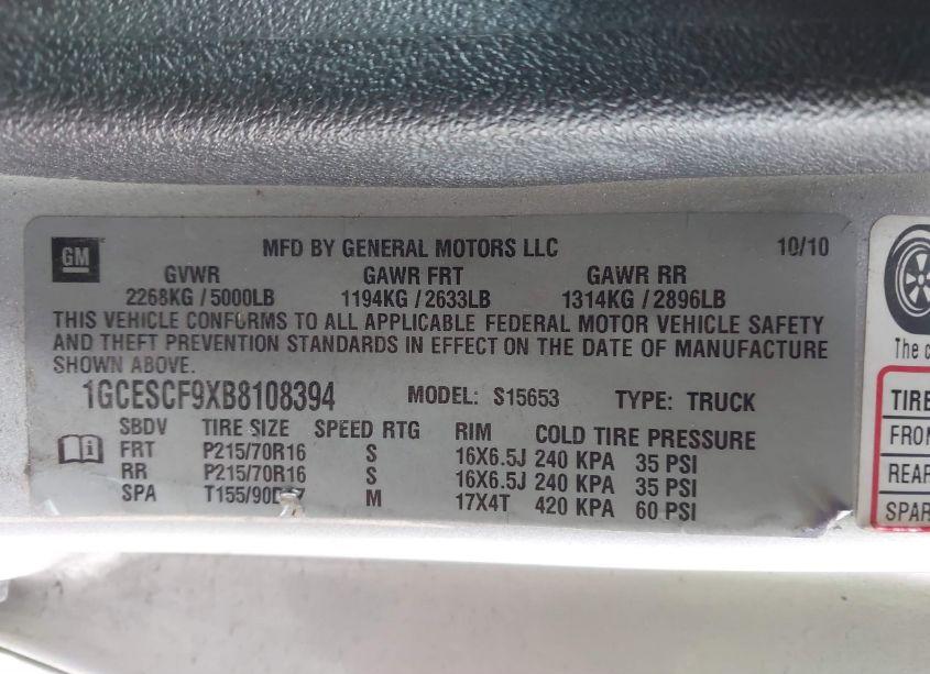 Photo 9 of 2011 Chevrolet Colorado 1LT (VIN 1GCESCF9XB8108394)