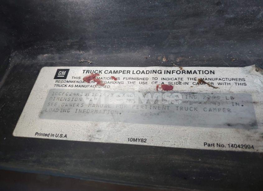 Photo 9 of 1988 Chevrolet Gmt-400 C2500 (VIN 1GCFC24K1JE101478)