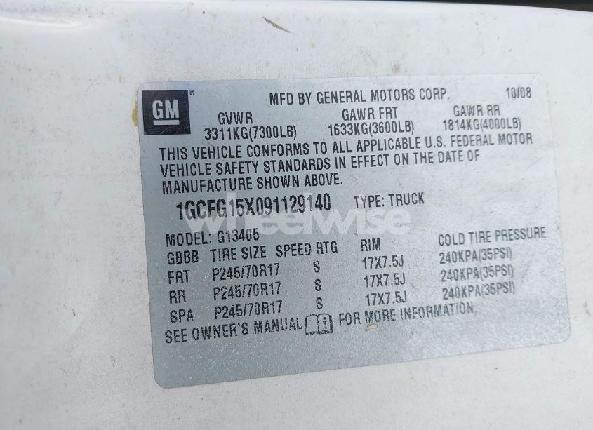 Photo 9 of 2009 Chevrolet Express 1500 WORK VAN (VIN 1GCFG15X091129140)