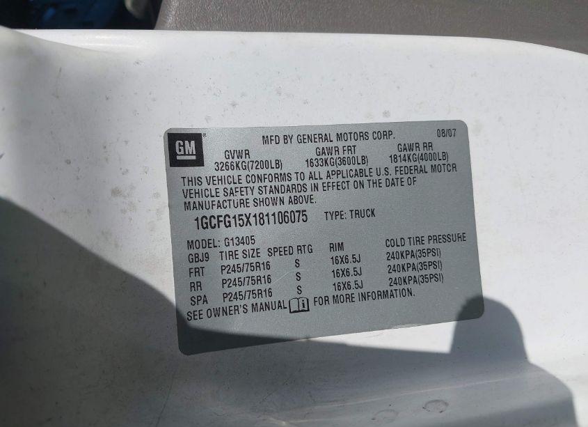 Photo 9 of 2008 Chevrolet Express WORK VAN (VIN 1GCFG15X181106075)