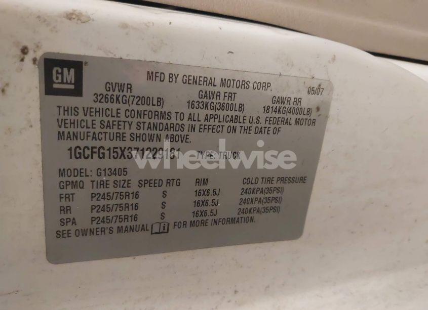 Photo 9 of 2007 Chevrolet Express WORK VAN (VIN 1GCFG15X371229181)