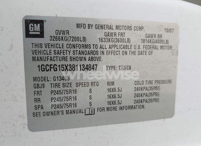 Photo 9 of 2008 Chevrolet Express WORK VAN (VIN 1GCFG15X381134847)