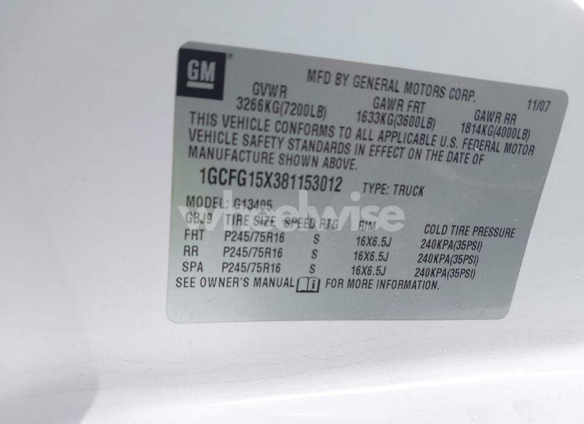 Photo 9 of 2008 Chevrolet Express WORK VAN (VIN 1GCFG15X381153012)