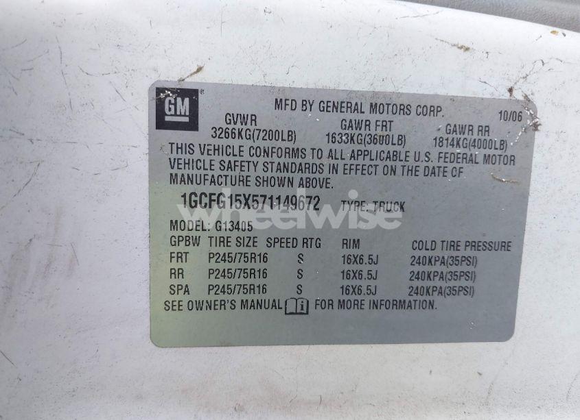 Photo 9 of 2007 Chevrolet Express WORK VAN (VIN 1GCFG15X571149672)