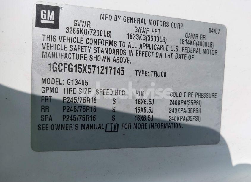 Photo 9 of 2007 Chevrolet Express WORK VAN (VIN 1GCFG15X571217145)